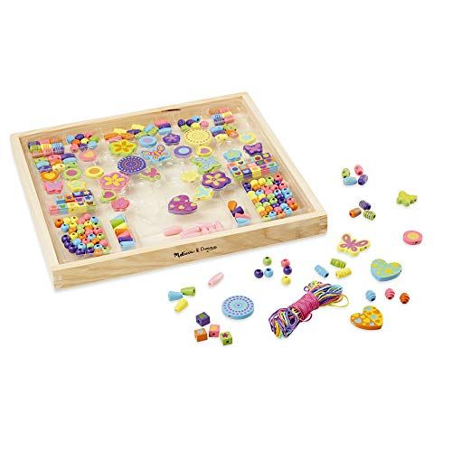 Kit de fabrication de bijoux en perles en bois pour enfants avec motifs cœur et papillon