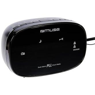 Radio réveil Muse compact avec afficheur LED ambre, radio PLL FM, double alarme, parfait cadeau pratique et esthétique pour bien débuter la journée