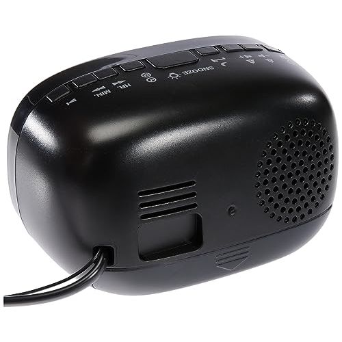 Radio réveil Muse compact avec afficheur LED ambre, radio PLL FM, double alarme, parfait cadeau pratique et esthétique pour bien débuter la journée