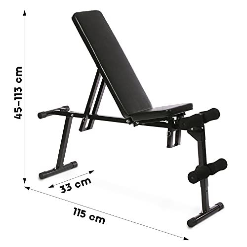 Banc de musculation compact - Marque Physionics - Idée cadeau pour sportifs - Polyvalent, confortable et peu encombrant.