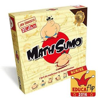 Jeu éducatif MathSumo pour apprendre multiplications, plateau et pions Sumos, idéal enfants CE1+