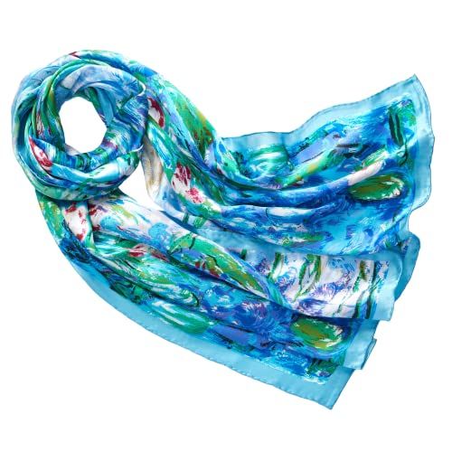 Foulard coloré en soie inspiré de Claude Monet : une touche artistique pour sa tenue
