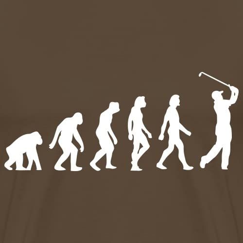 Tee-shirt humoristique évolution de l'homme golfeur.