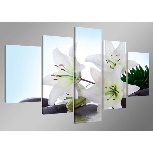 Tableau contemporain multi-toiles sans cadre pour salon