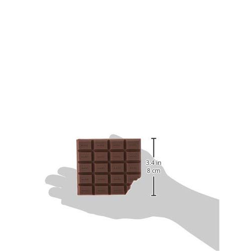 Bloc note en forme de plaque de chocolat légèrement croqué.