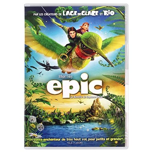 DVD du film d'animation EPIC pour enfants, aventure de protection de la nature avec héroïne miniature et personnages fantastiques.