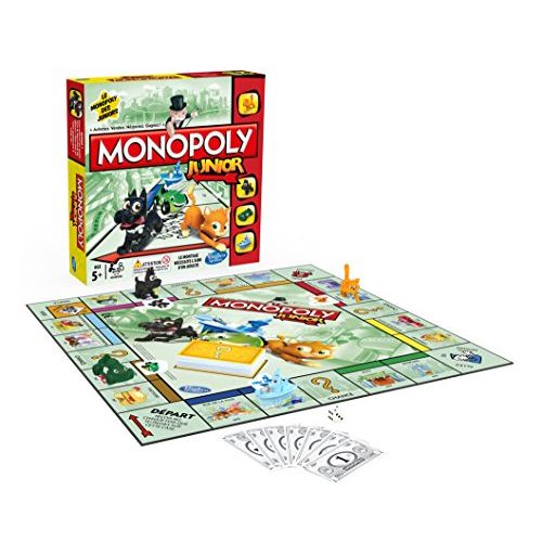Monopoly Junior jeu de société éducatif pour enfants 5-7 ans avec pions colorés et plateau simplifié