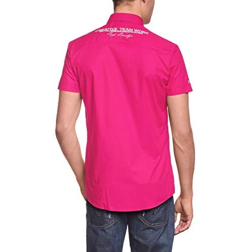 Chemise Redbridge colorée à manches courtes, en coton et élasthanne, élégante et confortable pour hommes soucieux de style et originalité.
