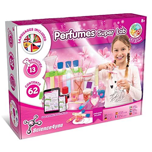 Kit Science4you de création de parfums pour enfants intéressés par la chimie et les expériences scientifiques ludiques.