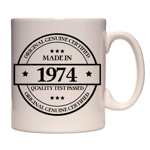 Mug vintage Made In 1974 pour anniversaire de 50 ans élégant et nostalgique.