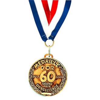 Médaille d'or humoristique 60 ans pour un cadeau décalé et rire aux éclats.