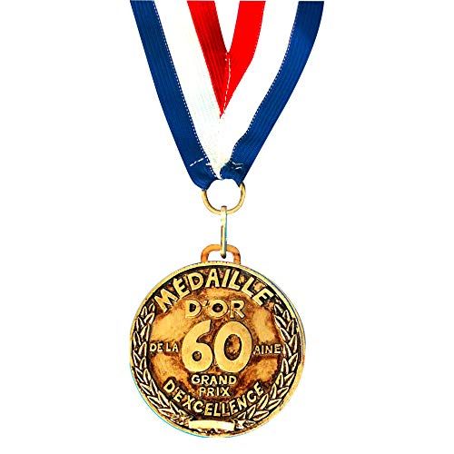 Médaille d'or humoristique 60 ans pour un cadeau décalé et rire aux éclats.