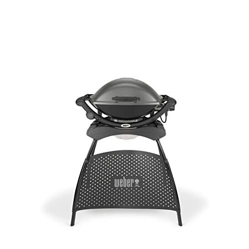 Barbecue électrique Weber Q 2400 pratique, élégant, idéal pour cuisine en plein air, novices et experts, design moderne, facile à nettoyer.