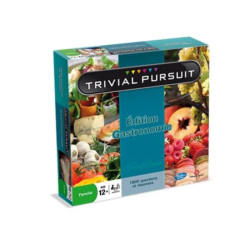 Jeu de société Trivial Pursuit Gastronomie : idée cadeau originale pour les amateurs de cuisine. 1800 questions sur la gastronomie, 6 catégories thématiques.