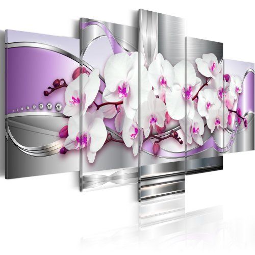 Pentaptyque mural Orchidée, cadeau d'art élégant pour femme chic.