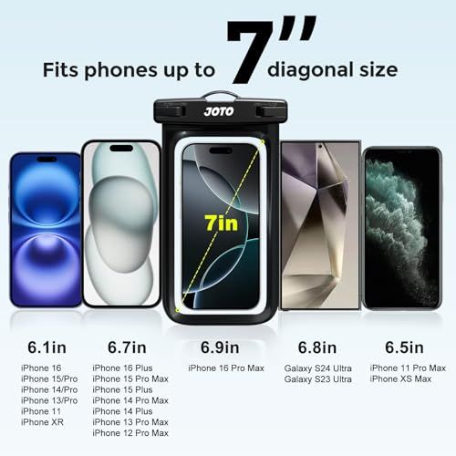 Housse étanche pour smartphone, résistante eau, poussière, neige, clarté photo sous-marine, compatible téléphones jusqu'à 7 pouces, idéale aventures extérieures.
