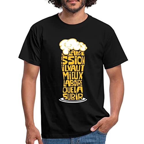 Tee-shirt humoristique La Pression pour amateur de bière et de confort.