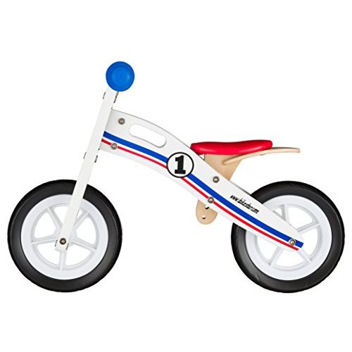 Draisienne en bois pour enfant dès 2 ans, stabilité rassurante, selle ajustable, matériaux non toxiques, idéale pour développer l'équilibre.