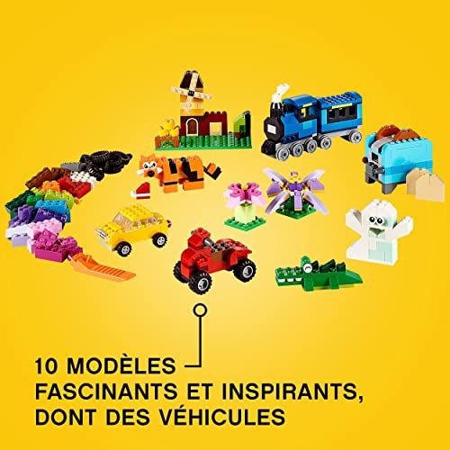 Coffret LEGO Classic, 484 pièces, créativité enfant dès 4 ans, stimulateur d'imagination, cadeau parfait, multicolore, développement cognitif, rangement pratique.
