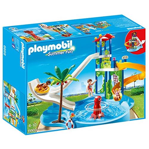 Ensemble Parc Aquatique Playmobil pour enfants avec poulpe, toboggans et personnages