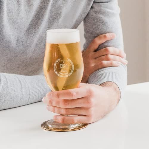 Verre à bière personnalisé prénom et message pour cadeau mariage unique