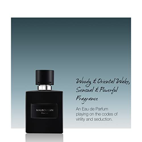 Parfum Mauboussin Pour Lui In Black pour homme, notes boisées orientales, flacon élégant, cadeau idéal pour occasions spéciales, intensité et élégance.