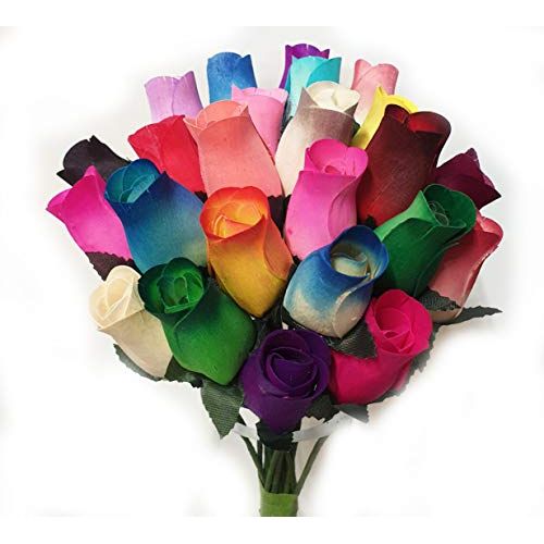 Bouquet de 24 roses en bois, écologique et durable, parfait pour décoration intérieure élégante et cadeau intemporel