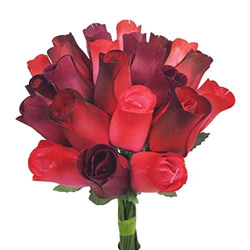 Bouquet de 24 roses en bois, écologique et durable, parfait pour décoration intérieure élégante et cadeau intemporel