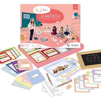 Le jeu de La Maitresse d'Amulette, kit éducatif pour enfants curieux, 80 accessoires, créativité, jeu de rôle, écologique, fabriqué en France.