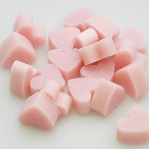 Lot de 100 mini savons en forme de cœur, parfum lavande et citron, cadeau original mariage, fabriqué avec lait de brebis, sachet organza.