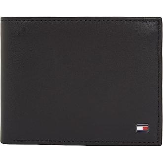 Portefeuille Tommy Hilfiger en cuir de veau, élégant, pratique, avec fermeture à bouton-poussoir, idéal cadeau pour homme, design intemporel.