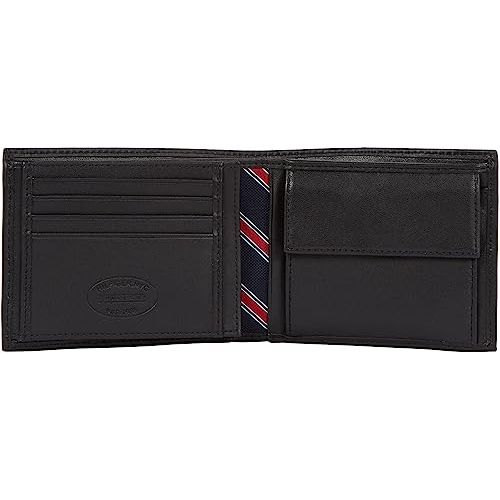 Portefeuille Tommy Hilfiger en cuir de veau, élégant, pratique, avec fermeture à bouton-poussoir, idéal cadeau pour homme, design intemporel.