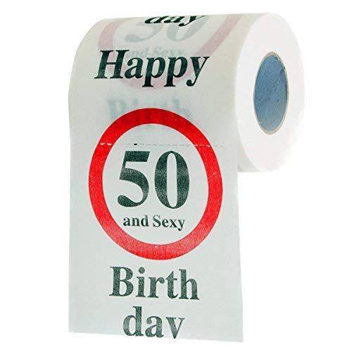Papier toilette humoristique imprimé Joyeux 50 ans cadeau gag