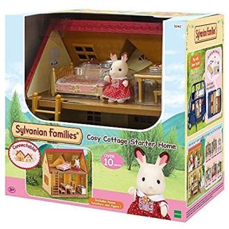 Maison Cottage Sylvanian avec mobilier et lapin chocolat pour jeu créatif enfant