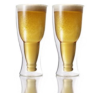 Verre à bière original bouteille inversée