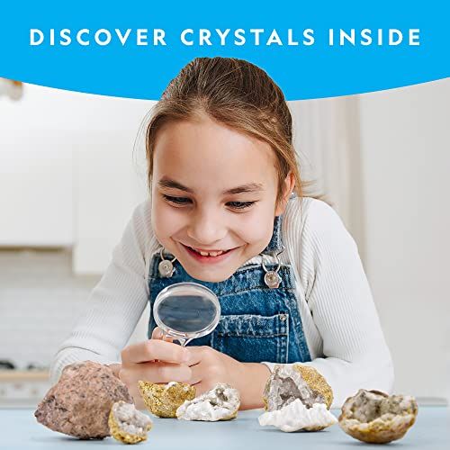 Kit de 15 géodes à ouvrir - Activité éducative et amusante pour enfants curieux des minéraux. Marque National Geographic.