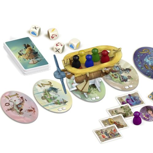 Jeu de société Celestia pour aventure fantastique en famille avec stratégie et bluff, idéal pour cadeau.