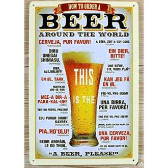 Affiche imprimée pour commander une bière dans toutes les langues.