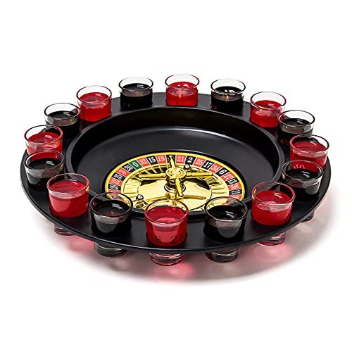 Jeu de roulette à boire avec 16 verres colorés pour soirée festive