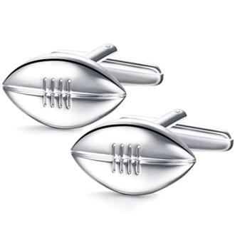 Boutons de manchette ballon ovale, cadeau original et élégant pour homme passionné de rugby. Marque HONEY BEAR, qualité durable et design raffiné.