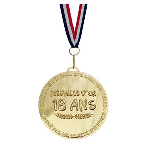 Médaille d'honneur géante pour le 18ème anniversaire comme reconnaissance des épreuves familiales et scolaires endurées.