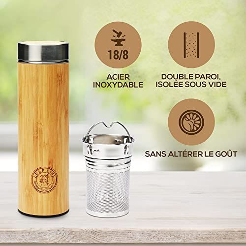 Bouteille infuseur LeafLife élégante et écologique pour thé