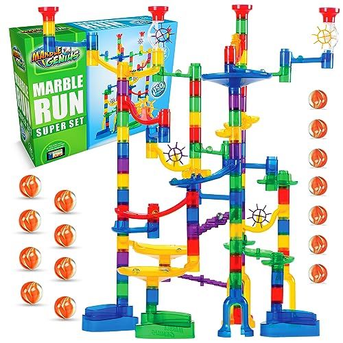 Circuit de billes modulable et coloré, 85 pièces, idéal pour enfants 4-6 ans, jeu de construction familial.