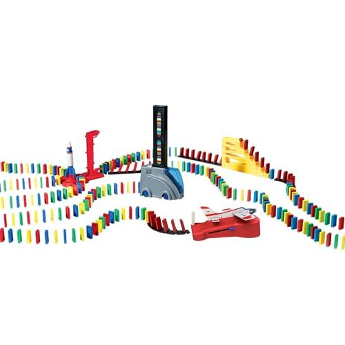 Jeu de construction Domino Express Ultra Power, stimule la créativité et l'apprentissage chez les enfants, avec 180 pièces pour des cascades spectaculaires.