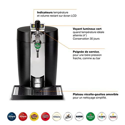 Krups Pompe à bière domestique pour fûts de 5L avec système de refroidissement