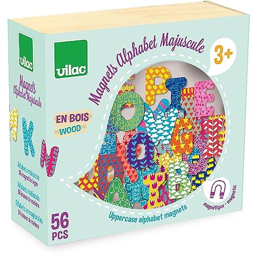 Coffret éducatif Mon alphabet bois Vilac, lettres aimantées en bois, écoresponsable, pour enfant de plus de 3 ans