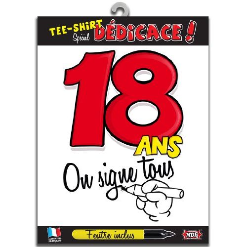 Tee shirt 18 ans à dédicacer + Feutre inclus