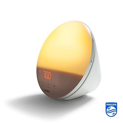 Réveil luminothérapie Philips - Réveillez-vous en douceur avec une simulation de lever de soleil et profitez d'un sommeil paisible avec une simulation de crépuscule. Design élégant et fonctionnalité polyvalente.