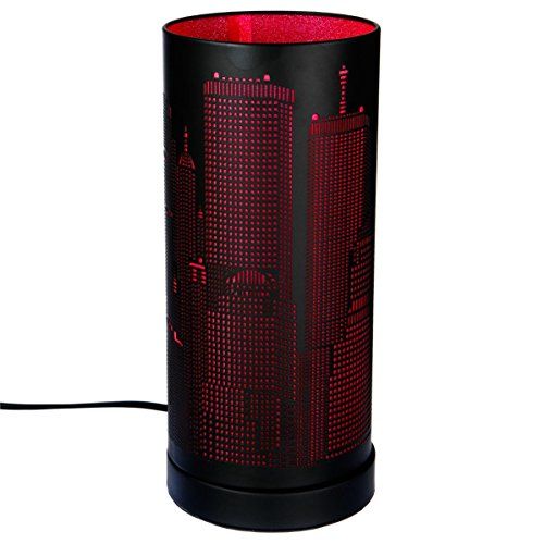 Lampe tactile New-York Atmosphera, design inspiré de Manhattan, disponible en noir et rose.