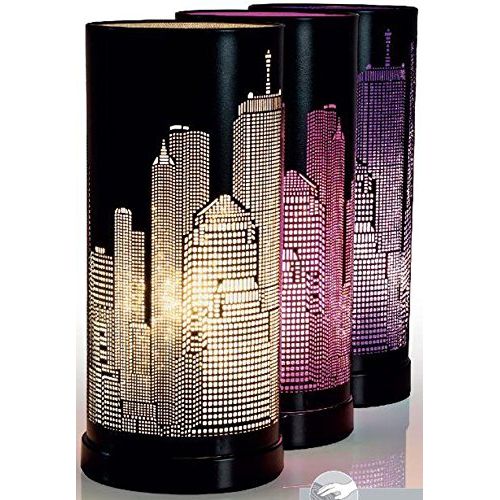 Lampe tactile New-York Atmosphera, design inspiré de Manhattan, disponible en noir et rose.